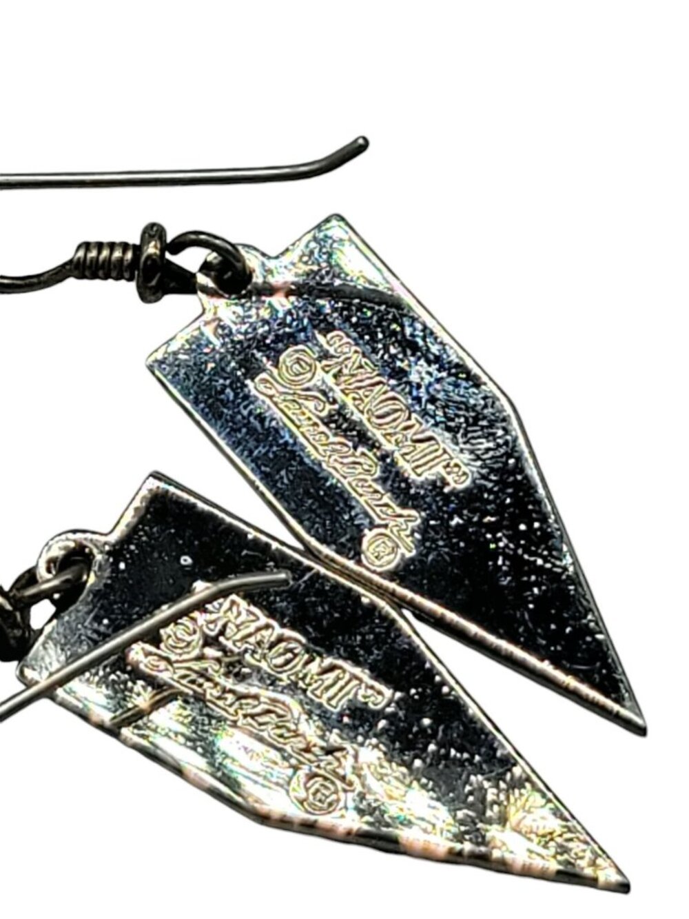 Laurel Burch Naomi Dangling Hook Earrings Enamel Pointed Earrings Vintage - Picture 10 of 11